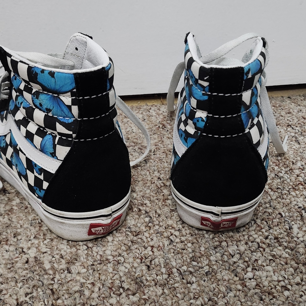 Womens High-Top Sneakers - Black and Blue - Picture 2 of 3